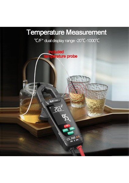 TS18A FY382 Dc Ac Akım Gerilim Pens Metre 9999 Sayım Dijital Multimetre True Rms Sıcaklık Amperimetrik Kelepçe Multimetro Hz Ncv Ohm (Yurt Dışından) fiyatları