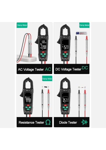 TS18A FY382 Dc Ac Akım Gerilim Pens Metre 9999 Sayım Dijital Multimetre True Rms Sıcaklık Amperimetrik Kelepçe Multimetro Hz Ncv Ohm (Yurt Dışından) fırsatları