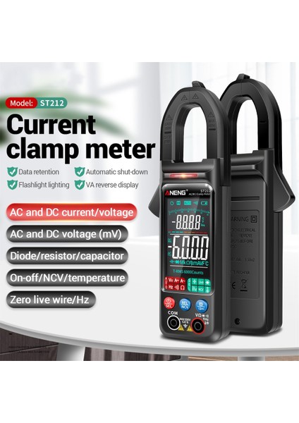 ST211 Kırmızı Kutu ile Aneng ST212 Dc/ac Akım Dijital Pens Metre 6000 Sayım 400A Amp Multimetre Renkli Ekran Gerilim Test Cihazı Araba Hz Ncv Ohm ST211 (Yurt Dışından)