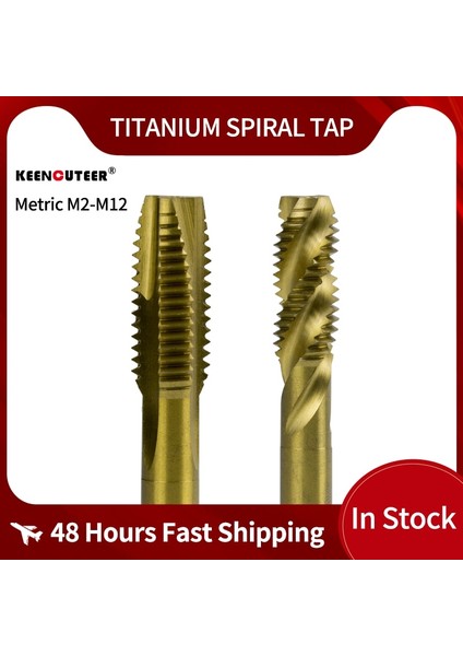 Spiral Flüt Musluk 10 Adet M2X0.4 Metrik Titanyum Kaplama Hss Spiral Nokta Musluk Spiral Flüt Musluk M2 M2.5 M3 M4 M5 M6 M7 M8 M10 M12 Makine Fişi Dokunun Vida Konu (Yurt Dışından)