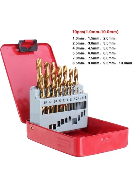 19 Adet Kıdo 13/19/25 Adet 1.0 ~ 13MM Hss Ti Kaplamalı Matkap Uçları Düz Şaft Seti Metal Ağaç Işleme Sondaj Güç Araçları ile Metal Kutu (Yurt Dışından) fırsatları