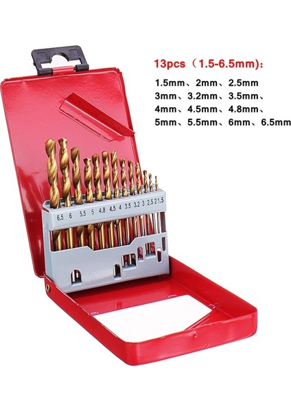 19 Adet Kıdo 13/19/25 Adet 1.0 ~ 13MM Hss Ti Kaplamalı Matkap Uçları Düz Şaft Seti Metal Ağaç Işleme Sondaj Güç Araçları ile Metal Kutu (Yurt Dışından) indirimleri