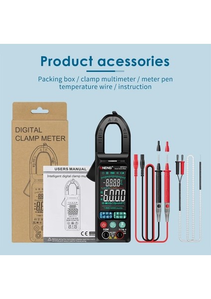 Siyah Aneng ST211 Dijital Pens Metre Multimetre 6000 Sayım Dc/ac Gerilim Akım Test Cihazı Araba Amp Hz Büyük Renkli Ekran Ncv Ohm Testi (Yurt Dışından)