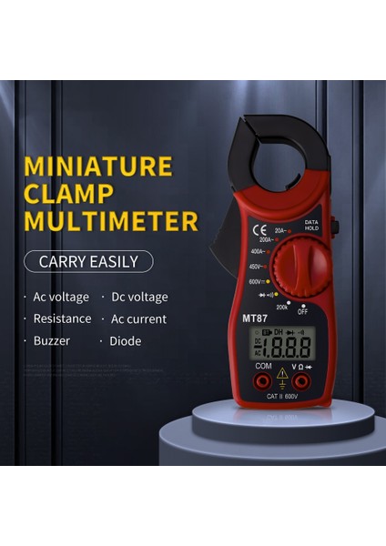 Kelepçe Multimetre MT87 Dijital Kelepçe Multimetre Taşınabilir Amper Pens Metre Test Akımı Kelepçesi Ac/dc Akım Gerilim Transistör Test Cihazı Güç Ölçer (Yurt Dışından) fiyatları