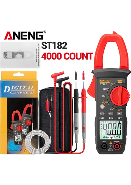Aneng ST180 B Aneng ST181 ST180 ST182 ST183 ST184 Dijital Kelepçe Multimetre Dc/ac Akım Ölçer Ampermetre Gerilim Araç Kapasitesi Ncv Ohm Test Cihazı (Yurt Dışından) indirimleri