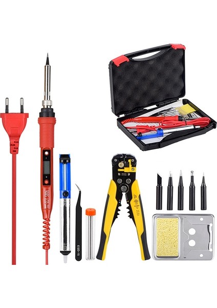 Turuncu 80W 220V, Abd Jcd Havya Kiti Tel Stripper ile 220V 80W LCD Lehim Kaynak Aletleri Seramik Isıtıcı Çok Fonksiyonlu Tel Kesiciler Pense (Yurt Dışından)