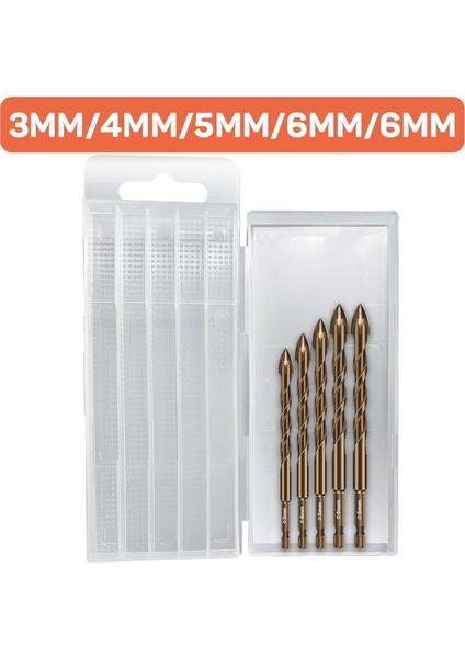 Kahverengi 3 4 5 6 6mm 3-12MM Çapraz Hex Kiremit Matkap Uçları Seti Cam Seramik Beton Delik Açıcı Tuğla Sert Alaşım Üçgen Bit Ağaç Işleme Aleti Kiti (Yurt Dışından)