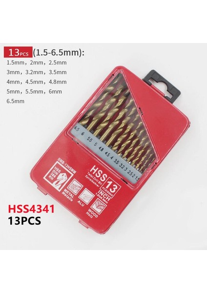 TH-HSSM35-19PCS 13/19/25PCS 1.0-13MM Hss Ti Kaplamalı Matkap Ucu Seti Metal Ağaç Işleme Sondaj Elektrikli El Aletleri Aksesuarları Demir Kutuda (Yurt Dışından) indirimleri