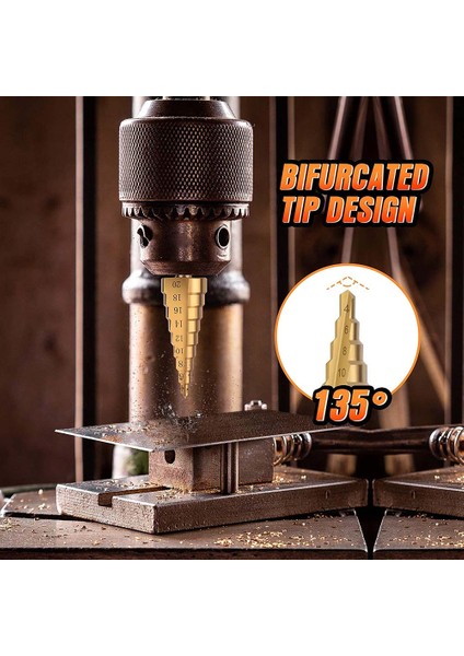 4-12 Üçgen 4-12 4-20 4-32 Hss Titanyum Kaplamalı Adım Matkap Ucu Delme Elektrikli El Aletleri Metal Yüksek Hız Çelik Ahşap Delik Kesici Koni Matkap (Yurt Dışından) fırsatları
