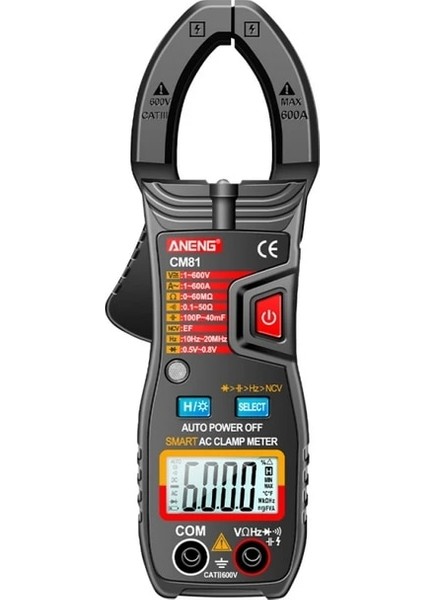 CM81 Siyah Akıllı Arka Işık Dijital Ekran Pens Metre Yüksek Hassasiyetli Çok Metre 400A Ac/dc Kelepçe Ampermetre Ev Ölçümü (Yurt Dışından)