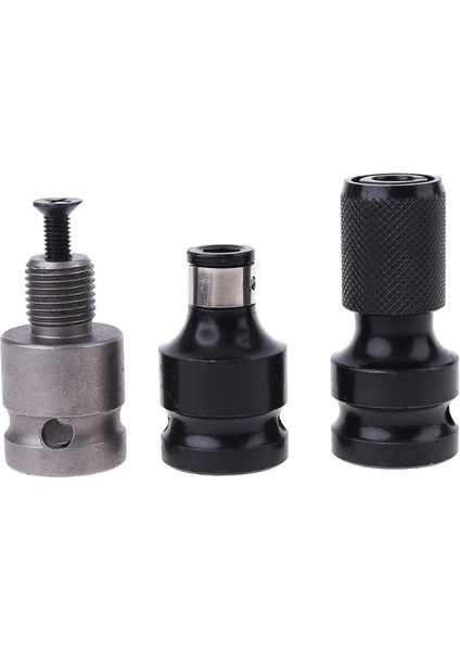 3 Adet Matkap Chuck Adaptörü Vidalı 1/2 "kare 1/4" Altıgen Soket Adaptörü Dönüştürücü Darbe Anahtarı (Yurt Dışından)