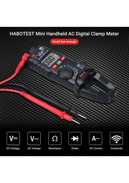 Siyah Habotest Ac Akım Kelepçesi Otomatik Değişen Multimetre Ac/dc Gerilim Direnci Süreklilik Diyot Kapasitesini Test Etmek Için Çoklu Test Cihazı (Yurt Dışından) indirimleri