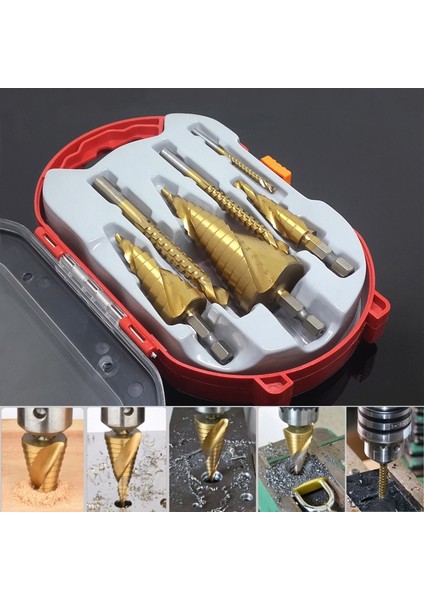 D2 6 Adet Hss Çelik Titanyum Adım Matkap Ucu Seti 4-12/20/32MM Metal Delik Kesici Ahşap Koni Çekirdek Delme Delik Testere Aracı + 3,6,8 Testere Matkap (Yurt Dışından) fiyatları