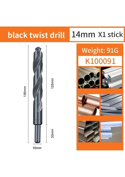 14MM Kobalt Büküm Uçları Düz Şaft Metal Matkap Uçları Mermer Ahşap Için Delik Delme Aracı Süper Sert Çelik 6/8/10/12/14/16/18/20/22/25MM (Yurt Dışından)