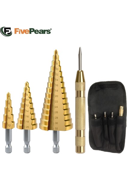 Adımlı Matkap Ucu Fivepears Adımlı Matkap Ucu Seti Otomatik Kerner ， Kademeli Matkaplar 32MM Metal Çekirdek ， Aletler, Metal Koni Için Matkap Seti (Yurt Dışından) modelleri