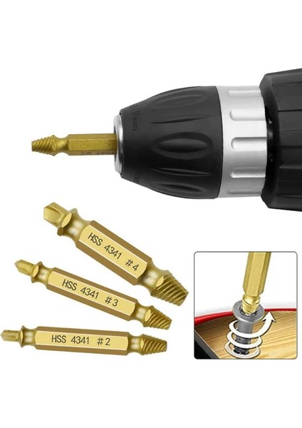 Kutu ile 6 Pcs Altın 4/5/6 Pcs Hasarlı Vida Çıkarıcı Matkap Ucu Seti Soyulmuş Kırık Vida Cıvata Sökücü Çıkarıcı Yıkım Aletlerini Kolayca Çıkarın (Yurt Dışından)