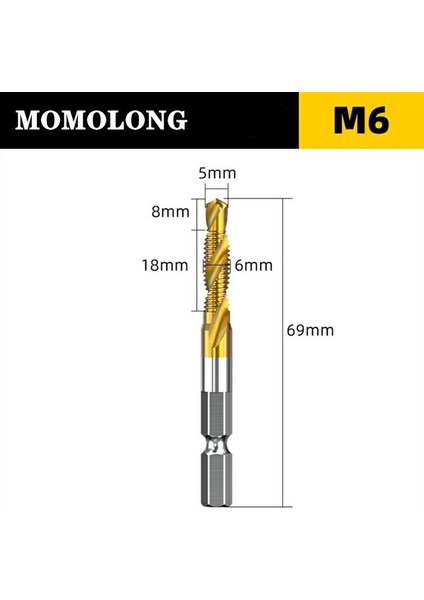 M6 M3 M4 M5 M6 M8 M10 Dokunun Matkap Uçları 1/4 Hex Shank Makinesi El Musluklar Titanyum Kaplamalı Hss Delme Dokunun Uçları Konu Vida Araçları (Yurt Dışından)