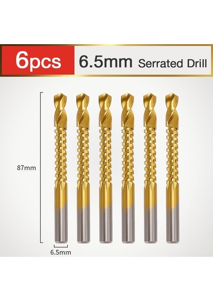 6.5 mm 6 Adet 3/6 Adet Kobalt Matkap Ucu Seti Spiral Vida Metrik Kompozit Dokunun Matkap Ucu Dokunun Büküm Matkap Ucu Seti Kesme Delme Parlatma Için (Yurt Dışından)