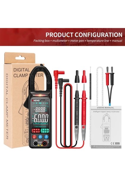 ST212 Siyah ST211 ST212 Dijital Pens Metre Multimetre 6000 Sayım Ac Dc Gerilim Akım Test Cihazı Araba Amp Hz Ncv Ohm Büyük Renkli Ekran Test Cihazı (Yurt Dışından)
