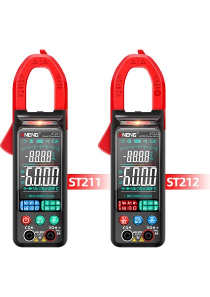 ST212 Siyah ST211 ST212 Dijital Pens Metre Multimetre 6000 Sayım Ac Dc Gerilim Akım Test Cihazı Araba Amp Hz Ncv Ohm Büyük Renkli Ekran Test Cihazı (Yurt Dışından) fiyatları