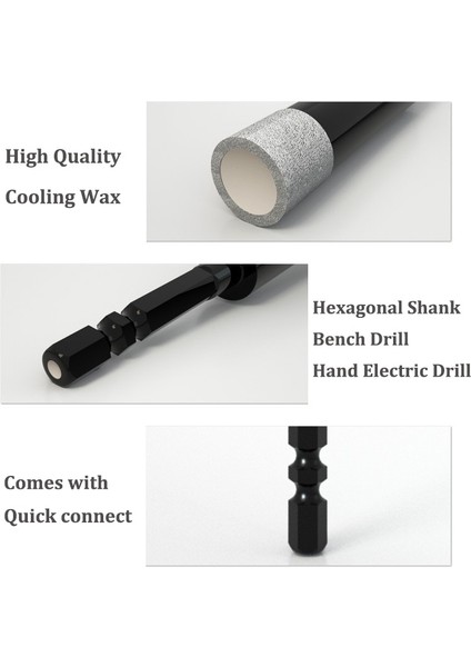 6mm 5 ~ 16MM Altıgen Kolu Vakum Lehimli Elmas Kuru Matkap Uçları Seti Delik Testere Kesici Mermer Granit Seramik Cam Karo Taş Delik Açık (Yurt Dışından) fırsatları