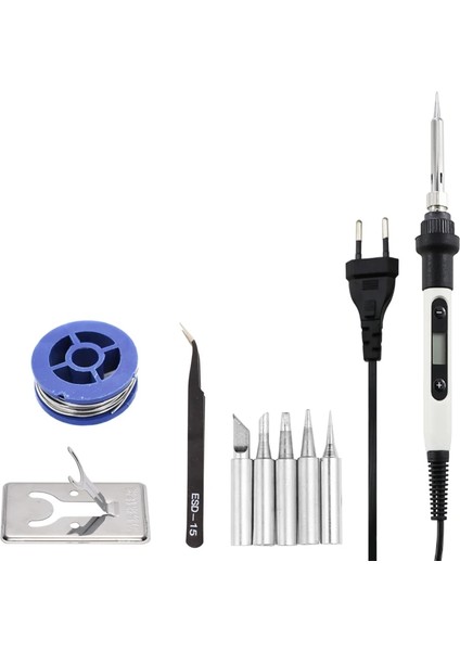 Beyaz Set-1 220V Ab Tak Ayarlanabilir Sıcaklık 80W LCD Dijital Ekran Elektrikli Havya 220V / 110V Kaynak Demiri Ipuçları Kaynak Onarım Araçları (Yurt Dışından) indirimleri