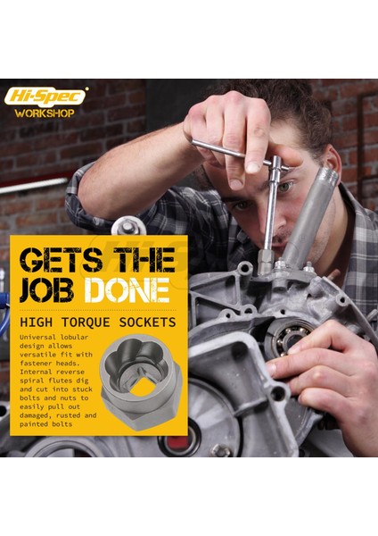 Sarı Hi-Spec 14 Adet Hasarlı Vida Çıkarıcı Cr-Mo Çelik Cıvata Somun Sökücü Araba Alet Kiti El Aletleri Kiti 6.35 -19 M Alet Kutusunda (Yurt Dışından) indirimleri