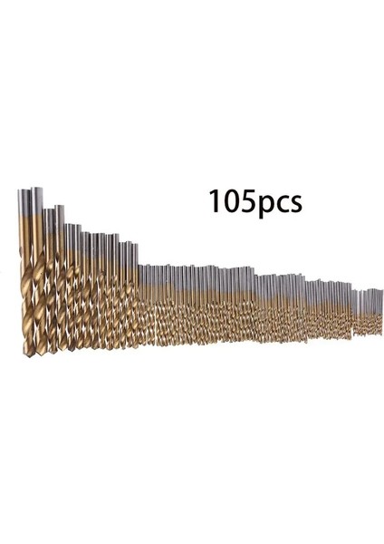 105 Adet 105 Adet Büküm Hss Matkap Ucu Seti Titanyum Kaplamalı 1.5mm Ila 10MM Güç Aracı Paslanmaz Çelik Metal Hss-Co Kobalt Kiti (Yurt Dışından) modelleri