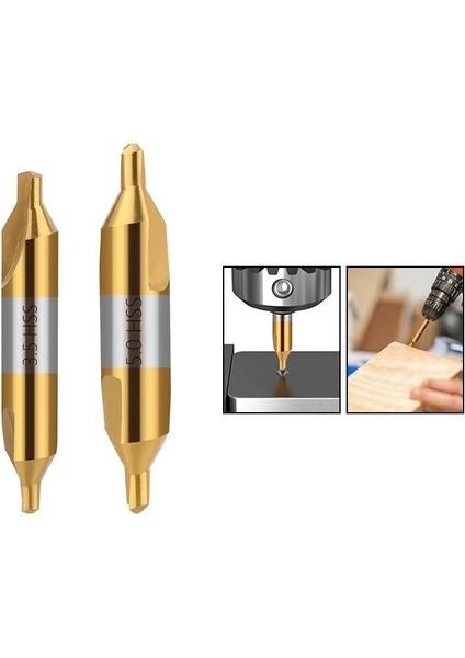 1-1.5-2-2.5-3.5-4-5 6 Adet 1.0-5.0mm Hss Tin Kaplamalı Merkezi Matkap Ucu Seti Metal Işleme Delik Delme Aracı 60 Derece Kombinasyon Matkap Ucu Seti (Yurt Dışından)