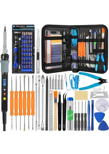 80W Kiti Ab 60W/80W/90W 110/220V Ayarlanabilir Sıcaklık Elektrikli Havya Seti Tornavida ile Cımbız Demir Ipuçları Kaynak Onarım Araçları (Yurt Dışından)