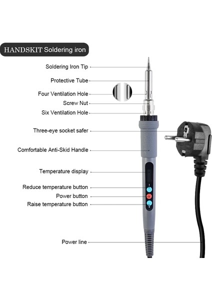 80W Kiti Ab 60W/80W/90W 110/220V Ayarlanabilir Sıcaklık Elektrikli Havya Seti Tornavida ile Cımbız Demir Ipuçları Kaynak Onarım Araçları (Yurt Dışından) modelleri