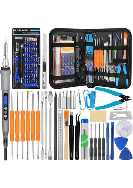 80W Kiti Ab 60W/80W/90W 110/220V Ayarlanabilir Sıcaklık Elektrikli Havya Seti Tornavida ile Cımbız Demir Ipuçları Kaynak Onarım Araçları (Yurt Dışından) indirimleri