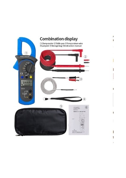 Mavi Dijital Kelepçe Multimetre ST202 Direnç Ohm Transistör Test Cihazları Ac/dc Akım Voltmetre Lcr Pens Metre Sıcaklık ile (Yurt Dışından)