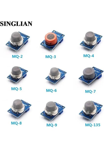 Mq-8 Mq-2 Mq-3 Mq-4 Mq-5 Mq-6 Mq-7 Mq-8 Mq-9 MQ-135 Algılama Duman Metan Sıvılaştırılmış Gaz Sensörü Modülü Arduino Için Başlangıç Dıy Kiti (Yurt Dışından)