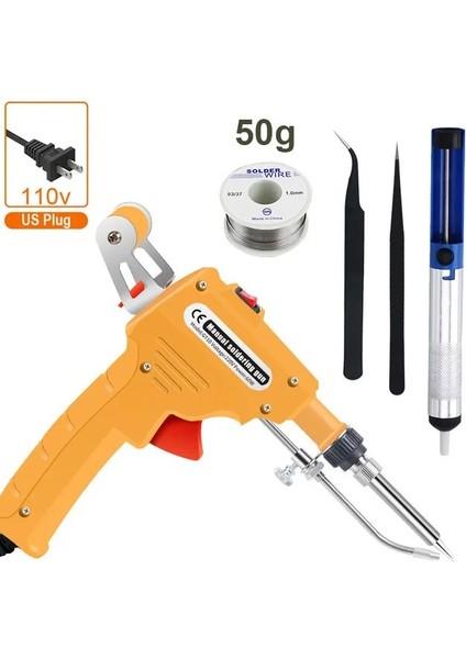 SARI-110V 5 Adet Set Otomatik Kalaylama Havya Tabancası 60W Dahili Manuel Lehim Uzun Hizmet Ömrü Elektrikli Teneke Kaynakçı Alet Kiti Lehimleme Için 220V (Yurt Dışından)