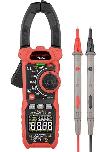 HT200A Siyah Temel Habotest Dijital Pens Metre True Rms Ac Dc Akım Ncv Voltmetre Ampermetre Ohmmetre Hz Süreklilik Kapasite Test Cihazı (Yurt Dışından) fiyatları