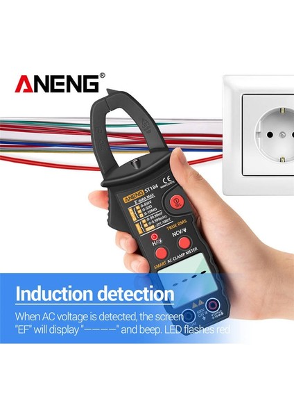 Kırmızı Aneng ST184 Kelepçe Multimetre Dijital Metre 6000 Sayım Profesyonel True Rms Ac/dc Gerilim Akım Test Cihazı Hz Kapasite Ohm (Yurt Dışından) fiyatları