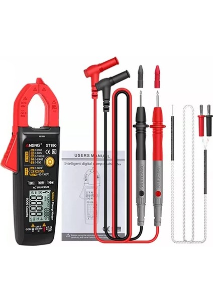 Kırmızı Aneng ST190 Multimetre LCD Dijital Otomatik Akım Pens Metre Dc Ac Ampermetre Gerilim Voltmetre Ohmmetre Direnç Sıcaklık (Yurt Dışından) modelleri