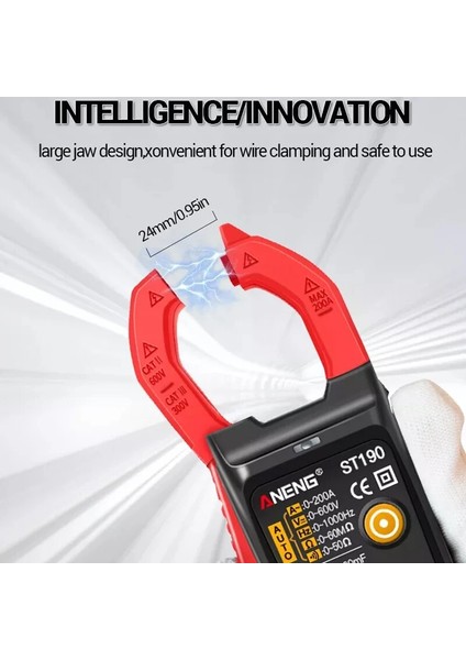 Kırmızı Aneng ST190 Multimetre LCD Dijital Otomatik Akım Pens Metre Dc Ac Ampermetre Gerilim Voltmetre Ohmmetre Direnç Sıcaklık (Yurt Dışından) indirimleri