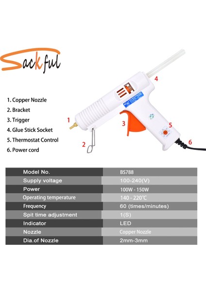 100W Ab 150W 100W Sıcak Tutkal Tabancası Sıcaklık Kontrol Termostatı ile 5 Ücretsiz Tutkal Çubukları Ev Dıy Endüstriyel Üretim (Yurt Dışından) fiyatları
