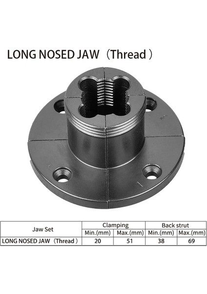 Uzun Burunlu Çene 3,5 Inç Ahşap Torna Aynası Dişi 1″x 8tpı Veya M33X3,5 Ağaç Işleme Torna Aksesuarı 10 Tip Opsiyonel Yüksek Çekme Çelik Çeneler (Yurt Dışından)