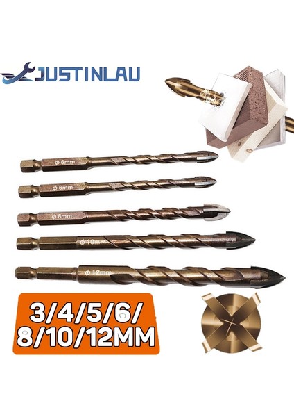 10 Adet 6mm Justınlau 3 ~ 12MM En Iyi Çapraz Altıgen Kiremit Matkap Uçları Seti Cam Seramik Beton Delik Açıcı Tuğla Sert Alaşım Üçgen Bit Araçları (Yurt Dışından) fiyatları