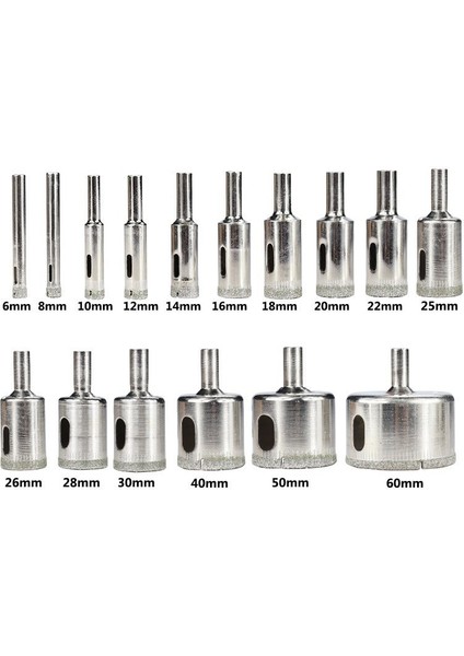 No.6 15 Adet Set Xcan Elmas Kaplı Matkap Ucu 3-60MM Kiremit Mermer Cam Seramik Delik Testere Matkap Elmas Karot Ucu (Yurt Dışından)