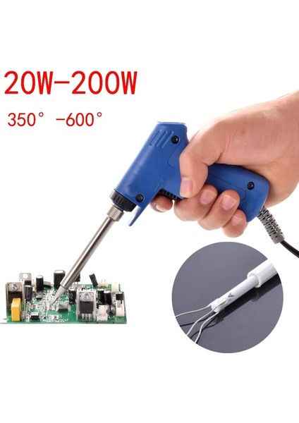Isıtıcı Yüksek Güçlü Havya 220V 20W-200W Profesyonel Çift Güç Hızlı Isınma Ayarlanabilir Kaynak Elektrikli Havya Tabancası (Yurt Dışından)