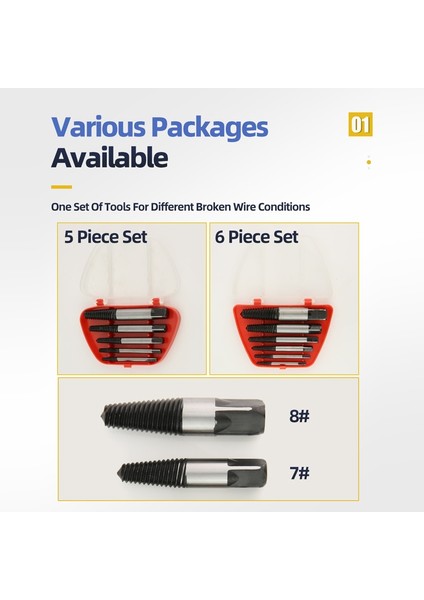 Extractor 7 5/6 Adet Vida Extractor Metal Matkap Ucu Seti Hasarlı Vidalar Sökücü Extractor Ağaç Işleme Araçları Kırık Cıvata Su Borusu Çıkarıcı (Yurt Dışından)