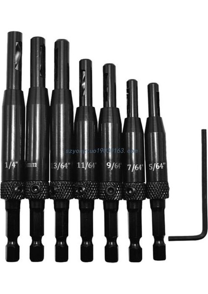 7 Parçalı Set Kendinden Merkezleme Matkap Uçları Kapı Pencere Dolabı Ağaç Işleme Menteşe Donanımı (Yurt Dışından)