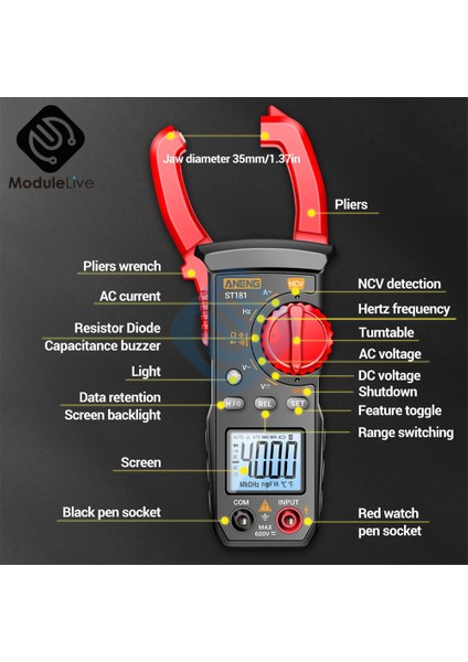 ST182 Aneng ST181 Dijital Pens Metre Multimetre Dc Ac Akım 4000 Sayım Ampermetre Gerilim Test Cihazı Araba Amp Hz Kapasite Ncv Ohm Testi (Yurt Dışından) fırsatları