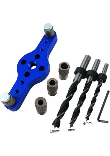 Set E Alaşım Dikey Cep Delik Jig Ağaç Işleme 6/8/10MM Sondaj Bulucu Ahşap Dübelleme Kendinden Merkezleme Matkap Kılavuz Seti Delik Zımba (Yurt Dışından)