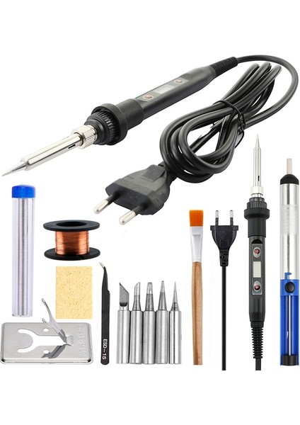 Siyah Set-4 220V Ab Tak Sıcaklık Ayarlanabilir 80W Elektrikli Havya 220V Lehim Istasyonu Kaynak Demir Ipuçları Kalay Havya Elektrikli Aletler (Yurt Dışından)