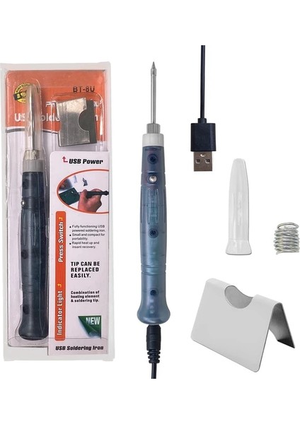 8 W USB Taşınabilir USB Havya Profesyonel Elektrikli Isıtma Araçları Rework Gösterge Işığı Kolu Kaynak Tabancası Açık Onarım Aracı (Yurt Dışından)